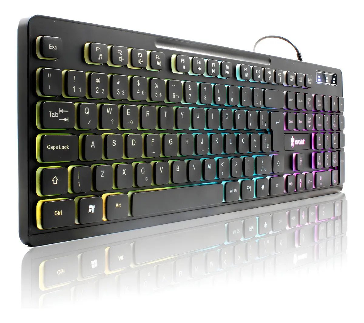 Teclado Gamer Evolut Eg-212 Slender Qwerty Português Brasil Preto Português Brasil - imagem 1