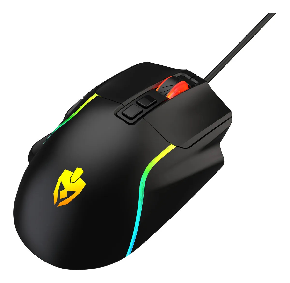 Mouse EG-118 Wing Evolut Gamer Prográmavel Rgb 12800 Dpi Fio Preto - imagem 1